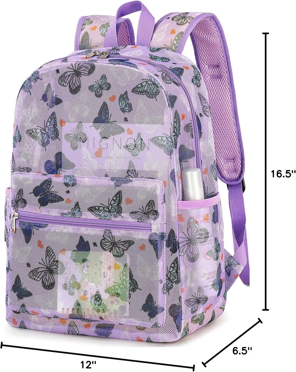 CAMTOP Mesh Backpack Kids Girls Boys Bookbag See Through Preschool Backpacks Casual Daypack for School Beach Travel Swim(Age 3-8 Years)