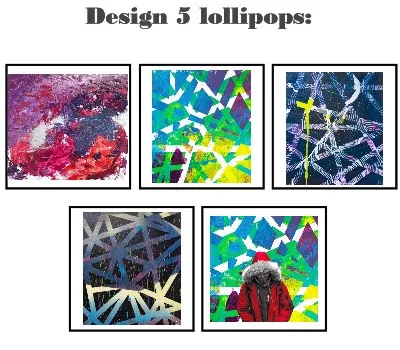 Customize your own square style edible image lollipop