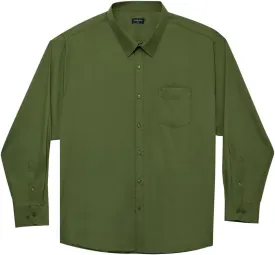 Double Pump Big and Tall Dress Shirts for Men Long Sleeve Business Casual Solid Button Down Shirts from XXL(T) to 6XL(T)