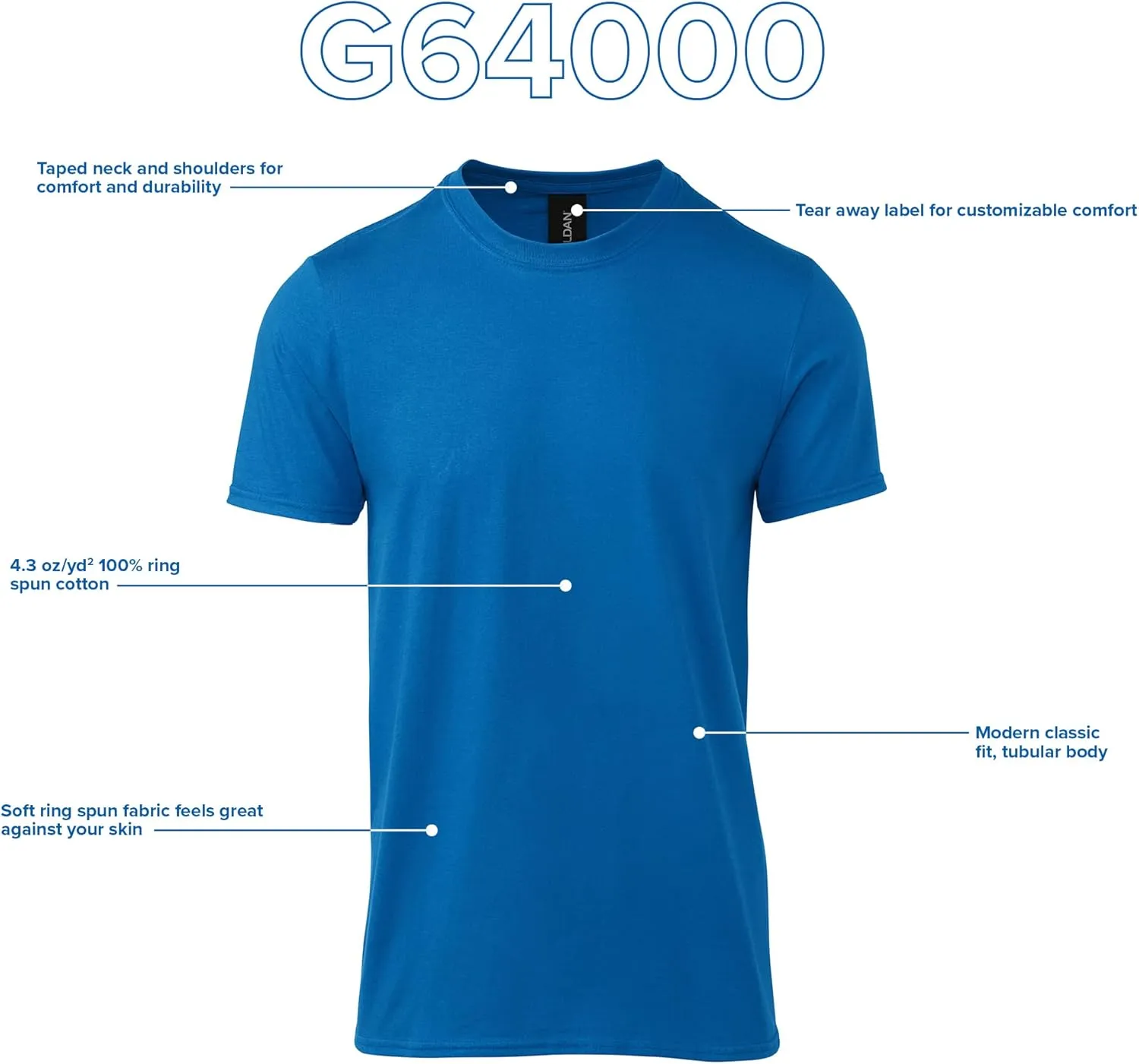 Gildan Adult Softstyle Cotton T-Shirt, Style G64000, Multipack