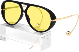 KesaPlan Vintage Oversized Aviator Sunglasses Women, Trendy 70s Retro Pilot Shield Big Frame Eyewear Sun Glasses