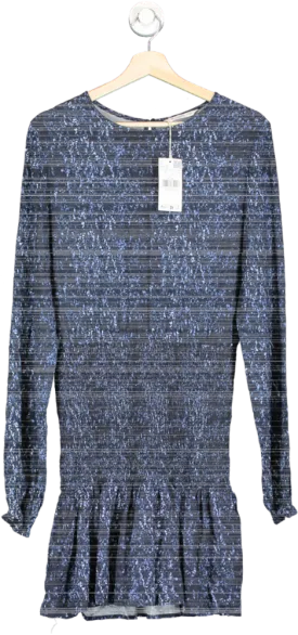 Mango Blue Floral Long Sleeve DressTeen Girl Uk Teen Large (Womens Sz M)