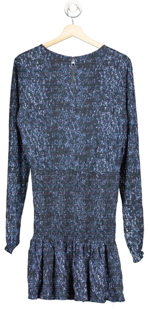 Mango Blue Floral Long Sleeve DressTeen Girl Uk Teen Large (Womens Sz M)