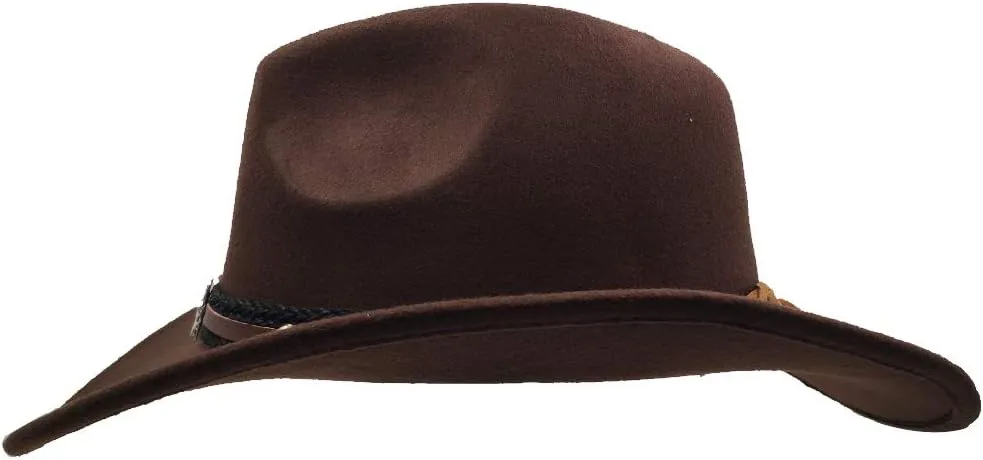 Men & Women's Fur Felt Cowboy Hat Wide Brim Western Outback