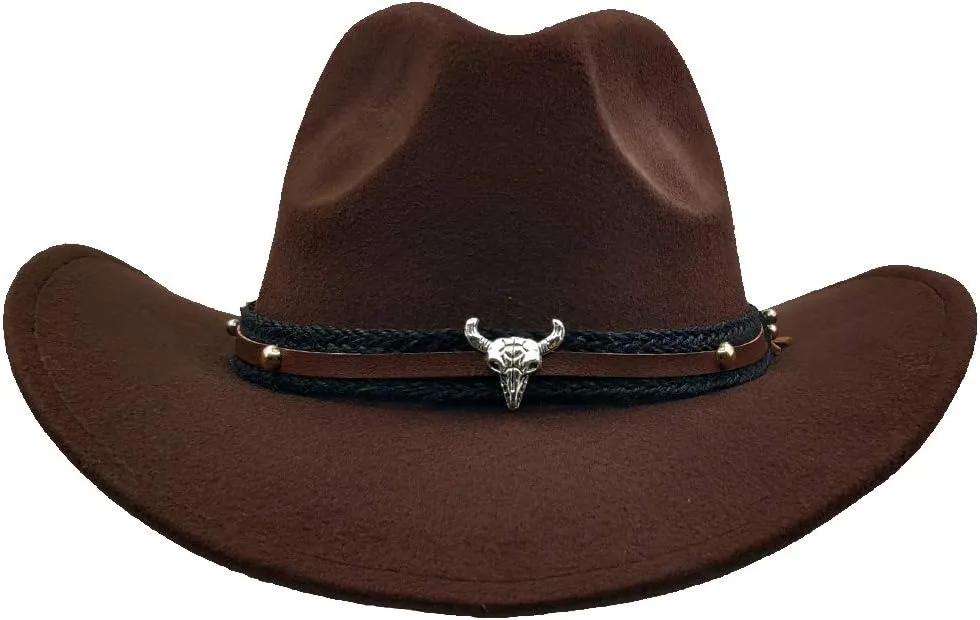 Men & Women's Fur Felt Cowboy Hat Wide Brim Western Outback