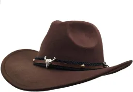 Men & Women's Fur Felt Cowboy Hat Wide Brim Western Outback