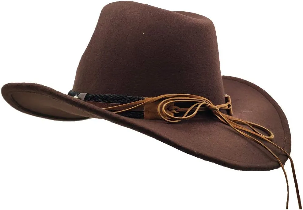 Men & Women's Fur Felt Cowboy Hat Wide Brim Western Outback