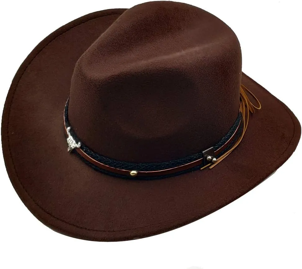 Men & Women's Fur Felt Cowboy Hat Wide Brim Western Outback