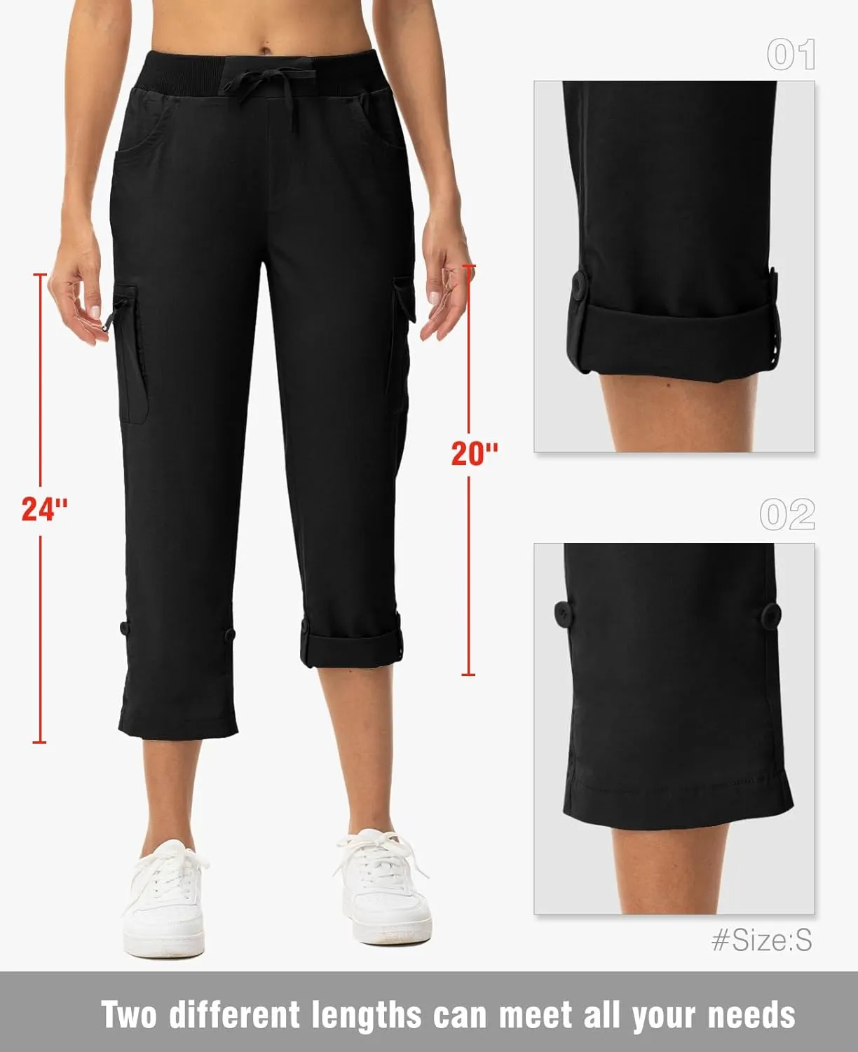 TBMPOY Womens Cargo Capris with Pockets Lightweight Hiking Capris Pants Quick Dry Casual Cropped Pants Summer Trip Cotton