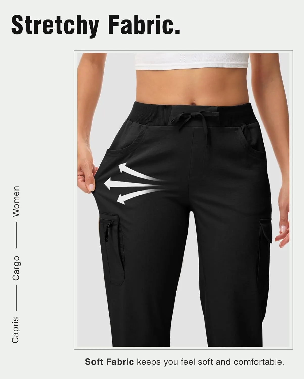 TBMPOY Womens Cargo Capris with Pockets Lightweight Hiking Capris Pants Quick Dry Casual Cropped Pants Summer Trip Cotton