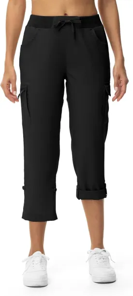 TBMPOY Womens Cargo Capris with Pockets Lightweight Hiking Capris Pants Quick Dry Casual Cropped Pants Summer Trip Cotton