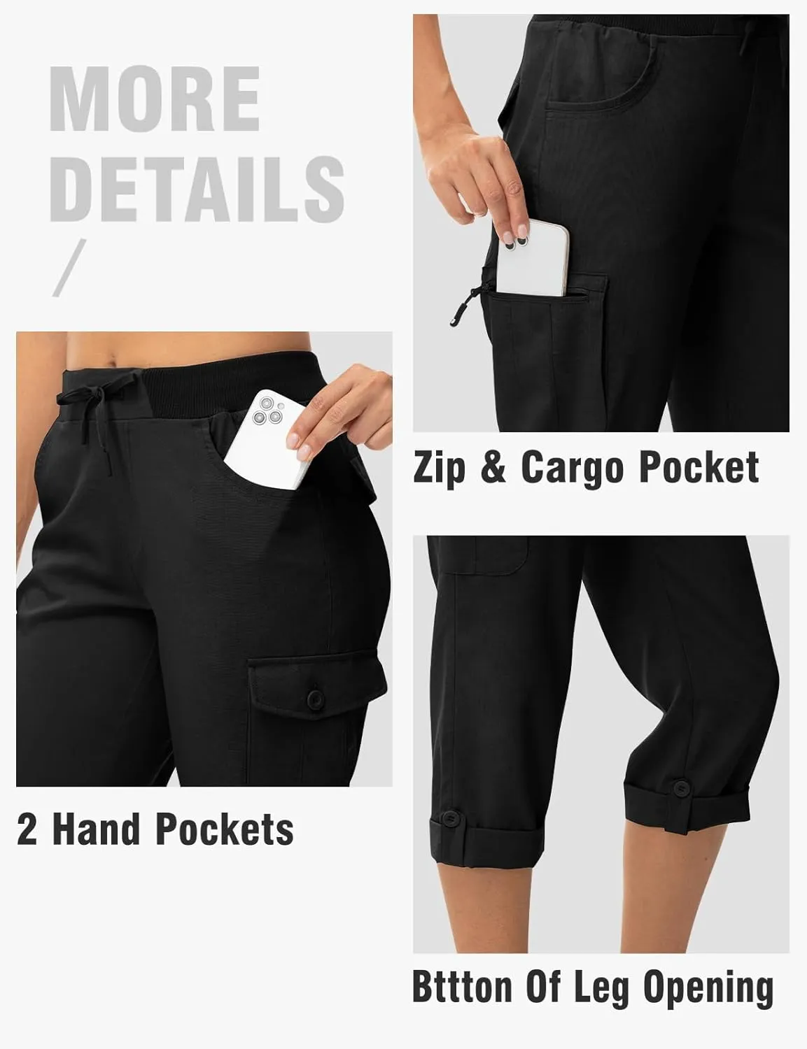 TBMPOY Womens Cargo Capris with Pockets Lightweight Hiking Capris Pants Quick Dry Casual Cropped Pants Summer Trip Cotton